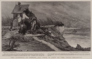 The Landship at Dieppe, All That is Left of the Villa Bellevue by Charles J. Staniland